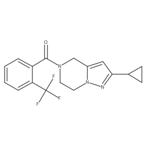(2-cyclopropyl-6,7-dihydropyrazolo[1,5-a]pyrazin-5(4H)-yl)(2-(trifluoromethyl)phenyl)methanone结构式