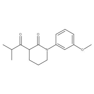 1-(3-Methoxyphenyl)-3-(2-methylpropanoyl)piperidin-2-one Structure