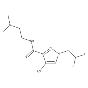 4-Amino-1-(2,2-difluoroethyl)-N-[2-(dimethylamino)ethyl]-1H-pyrazole-3-carboxamide结构式