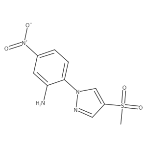 2-(4-methanesulfonyl-1H-pyrazol-1-yl)-5-nitroaniline结构式