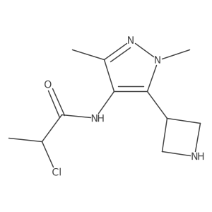 N-[5-(azetidin-3-yl)-1,3-dimethyl-1H-pyrazol-4-yl]-2-chloropropanamide结构式