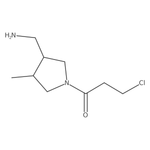 rac-1-[(3R,4S)-3-(aminomethyl)-4-methylpyrrolidin-1-yl]-3-chloropropan-1-one结构式