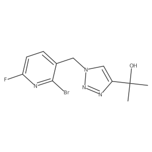2-{1-[(2-bromo-6-fluoropyridin-3-yl)methyl]-1H-1,2,3-triazol-4-yl}propan-2-ol结构式