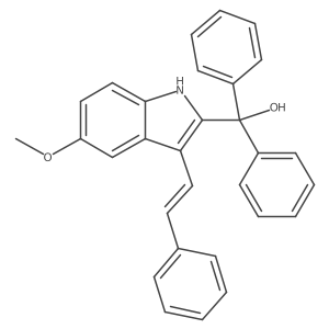 (E)-(5-Methoxy-3-styryl-1H-indol-2-yl)diphenylmethanol结构式