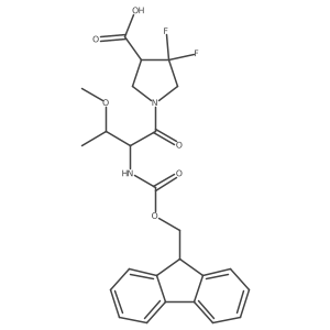 1-[(2S,3R)-2-({[(9H-fluoren-9-yl)methoxy]carbonyl}amino)-3-methoxybutanoyl]-4,4-difluoropyrrolidine-3-carboxylic acid结构式