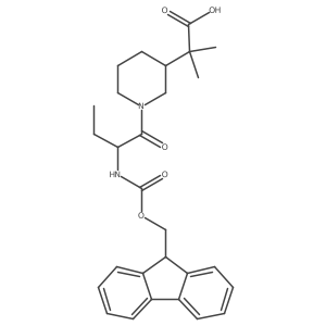 2-{1-[2-({[(9H-fluoren-9-yl)methoxy]carbonyl}amino)butanoyl]piperidin-3-yl}-2-methylpropanoic acid Structure
