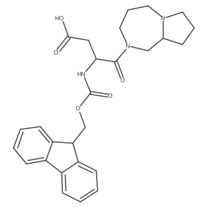 3-({[(9H-fluoren-9-yl)methoxy]carbonyl}amino)-4-{octahydro-1H-pyrrolo[1,2-a][1,4]diazepin-2-yl}-4-oxobutanoic acid结构式