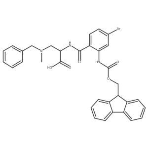 3-[benzyl(methyl)amino]-2-{[4-bromo-2-({[(9H-fluoren-9-yl)methoxy]carbonyl}amino)phenyl]formamido}propanoic acid Structure