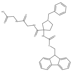 2-(2-{[1-benzyl-3-({[(9H-fluoren-9-yl)methoxy]carbonyl}amino)pyrrolidin-3-yl]formamido}acetamido)acetic acid结构式