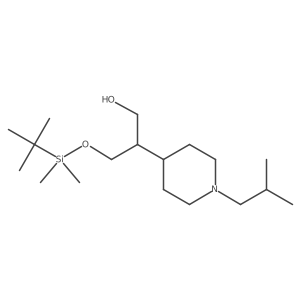 3-[(Tert-butyldimethylsilyl)oxy]-2-[1-(2-methylpropyl)piperidin-4-yl]propan-1-ol结构式