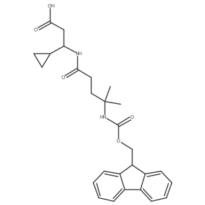 3-cyclopropyl-3-[4-({[(9H-fluoren-9-yl)methoxy]carbonyl}amino)-4-methylpentanamido]propanoic acid结构式