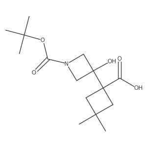 1-{1-[(Tert-butoxy)carbonyl]-3-hydroxyazetidin-3-yl}-3,3-dimethylcyclobutane-1-carboxylic acid Structure