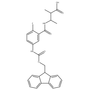 3-{[5-({[(9H-fluoren-9-yl)methoxy]carbonyl}amino)-2-fluorophenyl]formamido}-2-methylbutanoic acid Structure