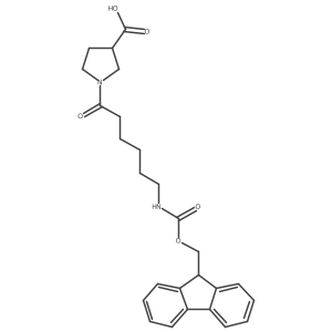 1-[6-({[(9H-fluoren-9-yl)methoxy]carbonyl}amino)hexanoyl]pyrrolidine-3-carboxylic acid Structure