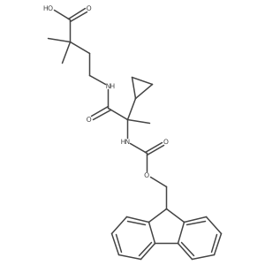 4-[2-cyclopropyl-2-({[(9H-fluoren-9-yl)methoxy]carbonyl}amino)propanamido]-2,2-dimethylbutanoic acid Structure