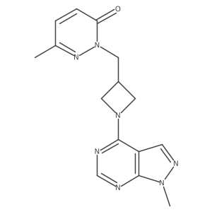 6-methyl-2-[(1-{1-methyl-1H-pyrazolo[3,4-d]pyrimidin-4-yl}azetidin-3-yl)methyl]-2,3-dihydropyridazin-3-one Structure