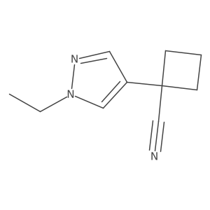 1-(1-ethyl-1H-pyrazol-4-yl)cyclobutane-1-carbonitrile结构式