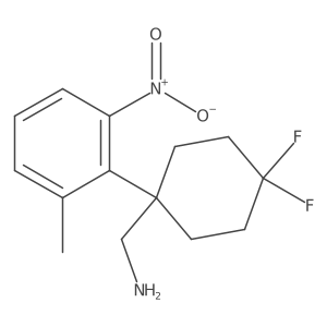 [4,4-Difluoro-1-(2-methyl-6-nitrophenyl)cyclohexyl]methanamine结构式