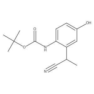tert-butyl N-[2-(1-cyanoethyl)-4-hydroxyphenyl]carbamate结构式