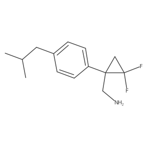 {2,2-Difluoro-1-[4-(2-methylpropyl)phenyl]cyclopropyl}methanamine Structure