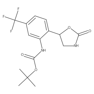 tert-butyl N-[2-(2-oxo-1,3-oxazolidin-5-yl)-5-(trifluoromethyl)phenyl]carbamate结构式