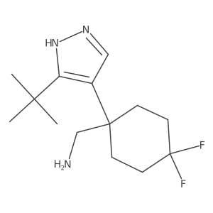 [1-(3-tert-butyl-1H-pyrazol-4-yl)-4,4-difluorocyclohexyl]methanamine结构式