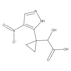 2-hydroxy-2-[1-(4-nitro-1H-pyrazol-3-yl)cyclopropyl]acetic acid结构式