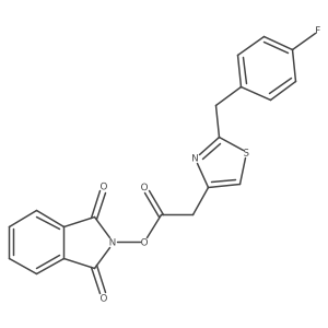 1,3-dioxo-2,3-dihydro-1H-isoindol-2-yl 2-{2-[(4-fluorophenyl)methyl]-1,3-thiazol-4-yl}acetate结构式