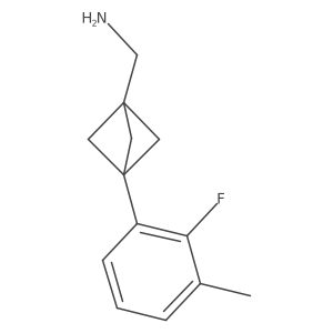 [3-(2-Fluoro-3-methylphenyl)-1-bicyclo[1.1.1]pentanyl]methanamine结构式
