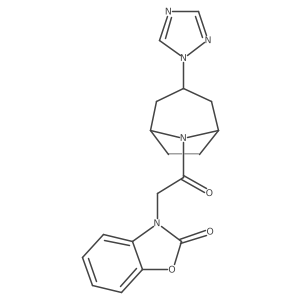 3-(2-((1R,5S)-3-(1H-1,2,4-triazol-1-yl)-8-azabicyclo[3.2.1]octan-8-yl)-2-oxoethyl)benzo[d]oxazol-2(3H)-one结构式