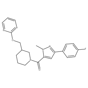 2-({1-[3-(4-fluorophenyl)-1-methyl-1H-pyrazole-5-carbonyl]piperidin-3-yl}methoxy)pyrimidine结构式