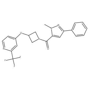 4-{[1-(1-methyl-3-phenyl-1H-pyrazole-5-carbonyl)azetidin-3-yl]oxy}-2-(trifluoromethyl)pyridine Structure