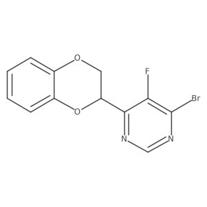 4-Bromo-6-(2,3-dihydro-1,4-benzodioxin-2-yl)-5-fluoropyrimidine结构式