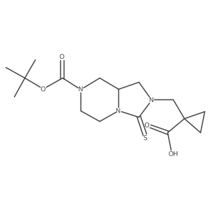1-[[(8AS)-7-Tert-butoxycarbonyl-3-thioxo-5,6,8,8A-tetrahydro-1H-imidazo[1,5-A]pyrazin-2-YL]methyl]cyclopropanecarboxylic acid结构式