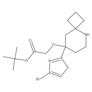 Tert-butyl 2-{[8-(4-bromo-1,3-thiazol-2-yl)-5-azaspiro[3.5]nonan-8-yl]oxy}acetate Structure