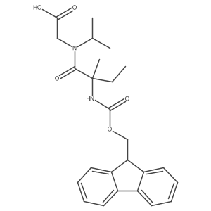 2-[2-({[(9H-fluoren-9-yl)methoxy]carbonyl}amino)-2-methyl-N-(propan-2-yl)butanamido]acetic acid结构式