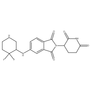 5-[(4,4-difluoropiperidin-3-yl)amino]-2-(2,6-dioxopiperidin-3-yl)-2,3-dihydro-1H-isoindole-1,3-dione结构式