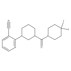 2-[3-(4,4-Difluoropiperidine-1-carbonyl)piperidin-1-yl]pyridine-3-carbonitrile Structure