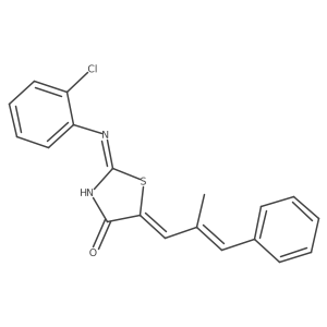 (5Z)-2-[(2-chlorophenyl)amino]-5-[(2E)-2-methyl-3-phenylprop-2-en-1-ylidene]-1,3-thiazol-4(5H)-one Structure
