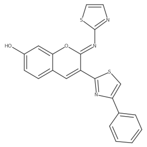 3-(4-Phenyl-2-thiazolyl)-2-(2-thiazolylimino)-2H-1-benzopyran-7-ol Structure