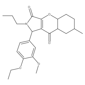 1-(4-ethoxy-3-methoxyphenyl)-7-methyl-2-propyl-4a,5,6,7,8,8a-hexahydro-1H-chromeno[2,3-c]pyrrole-3,9-dione结构式