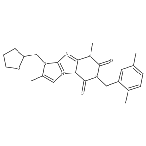 2-[(2,5-dimethylphenyl)methyl]-4,7-dimethyl-6-(oxolan-2-ylmethyl)-9aH-purino[7,8-a]imidazol-9-ium-1,3-dione Structure