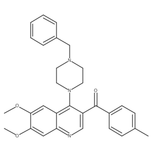[4-(4-benzylpiperazin-1-yl)-6,7-dimethoxy-3-quinolyl]-(p-tolyl)methanone结构式