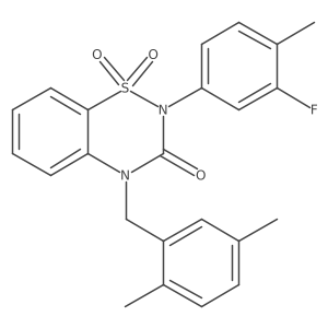 4-(2,5-dimethylbenzyl)-2-(3-fluoro-4-methylphenyl)-2H-1,2,4-benzothiadiazin-3(4H)-one 1,1-dioxide结构式
