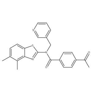 4-acetyl-N-(4,5-dimethylbenzo[d]thiazol-2-yl)-N-(pyridin-3-ylmethyl)benzamide Structure