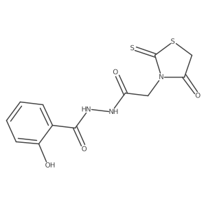 2-hydroxy-N'-[2-(4-oxo-2-sulfanylidene-1,3-thiazolidin-3-yl)acetyl]benzohydrazide Structure