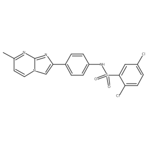 2,5-dichloro-N-(4-(7-methylimidazo[1,2-a]pyrimidin-2-yl)phenyl)benzenesulfonamide结构式