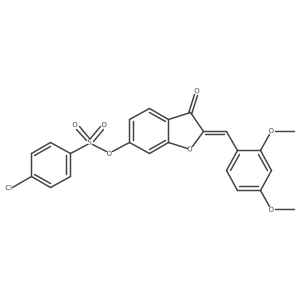 (2Z)-2-(2,4-dimethoxybenzylidene)-3-oxo-2,3-dihydro-1-benzofuran-6-yl 4-chlorobenzenesulfonate结构式