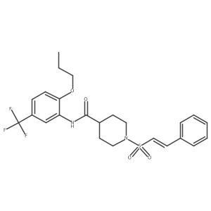 1-(2-phenylethenesulfonyl)-N-[2-propoxy-5-(trifluoromethyl)phenyl]piperidine-4-carboxamide结构式