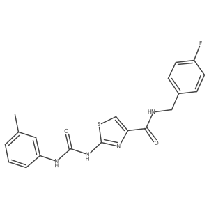 N-(4-fluorobenzyl)-2-(3-(m-tolyl)ureido)thiazole-4-carboxamide结构式